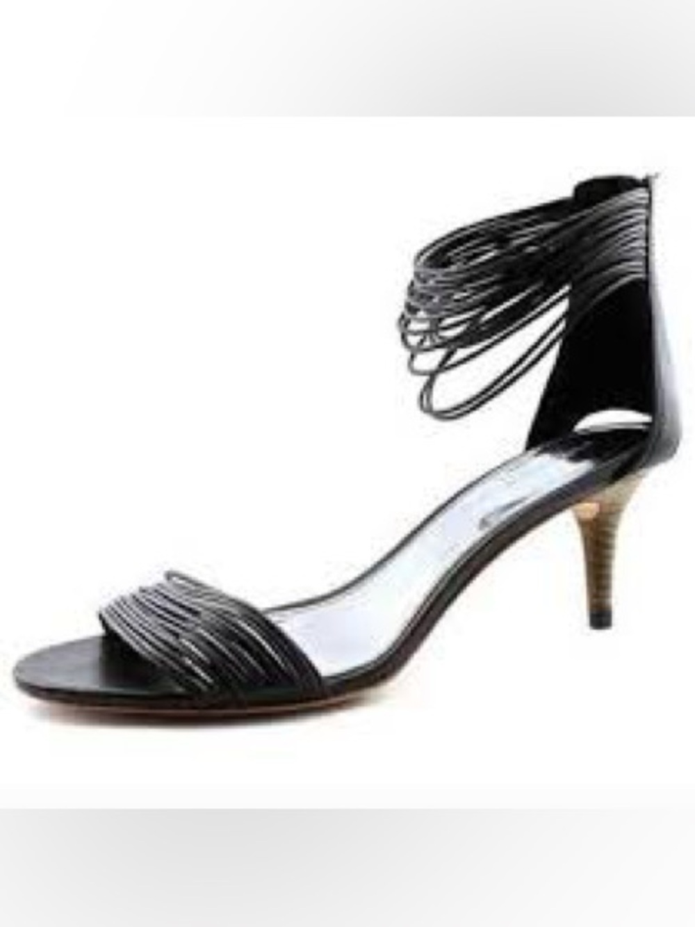 NEW COACH Manya Black Strappy Kitten Heel Womens 8 MSRP $228
